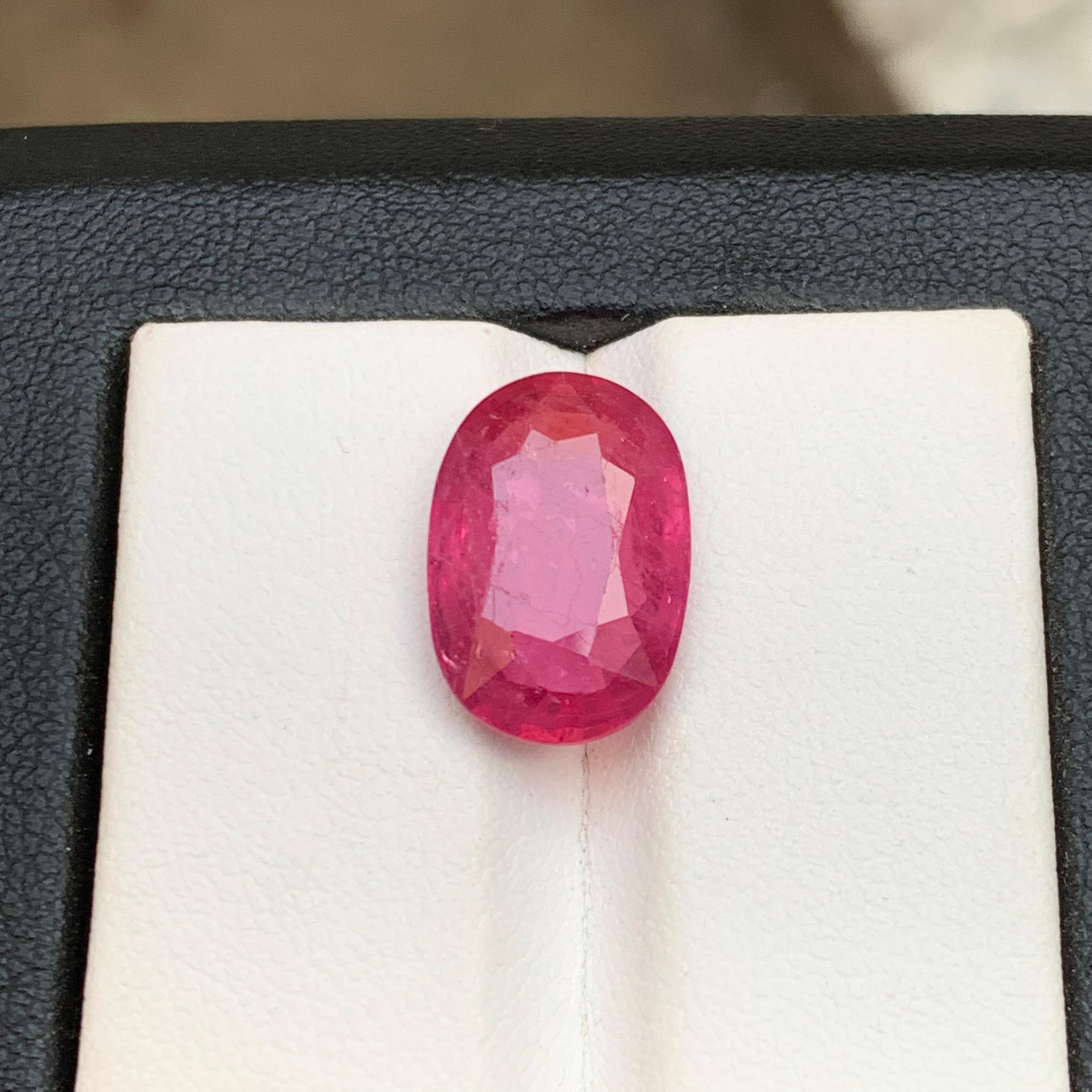 Rubelita turmalina natural rosa rojizo gema suelta 8 ct joya ovalada de cojín en venta 4