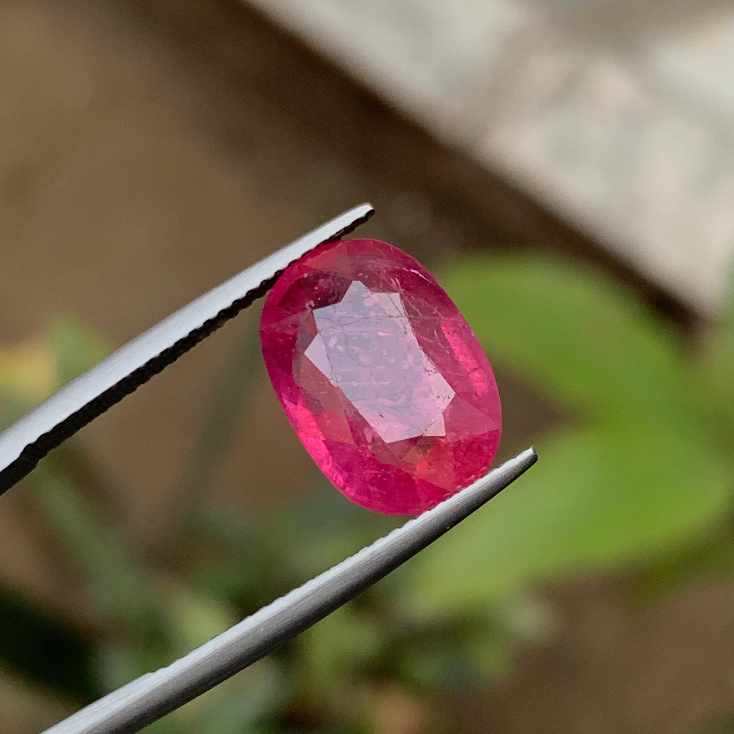 Rubelita turmalina natural rosa rojizo gema suelta 8 ct joya ovalada de cojín en venta 5