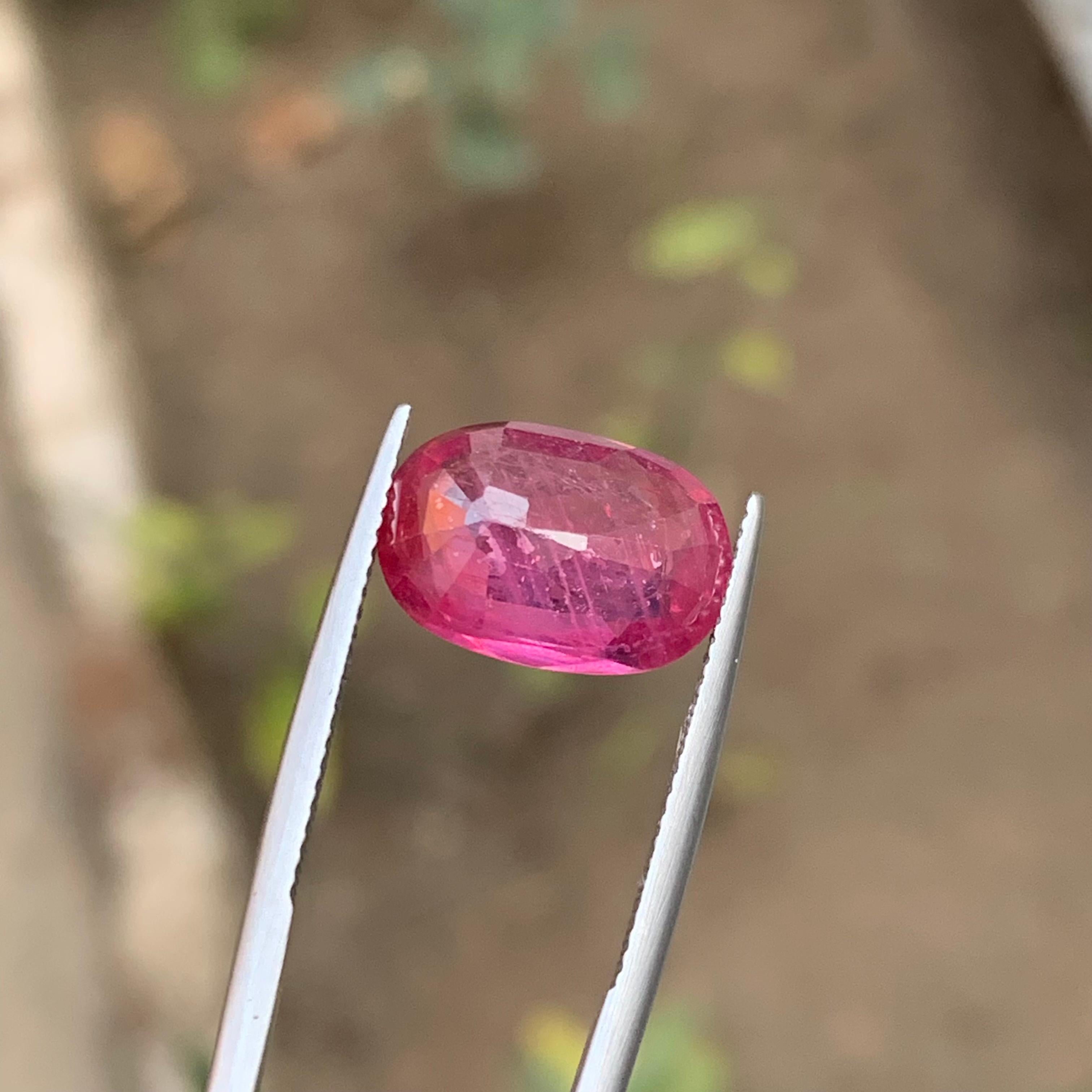 Rubelita turmalina natural rosa rojizo gema suelta 8 ct joya ovalada de cojín en venta 6