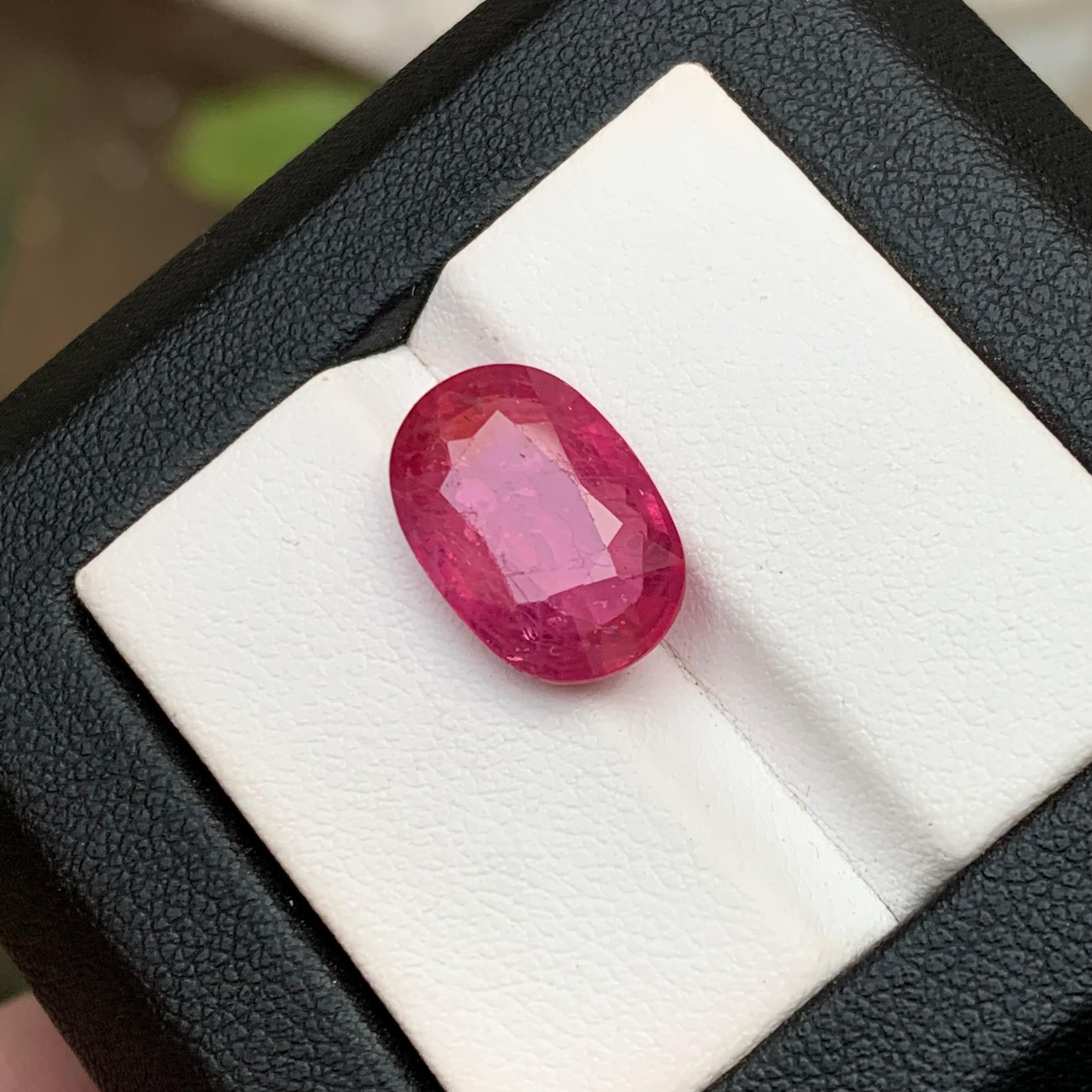 Rubelita turmalina natural rosa rojizo gema suelta 8 ct joya ovalada de cojín en venta 7