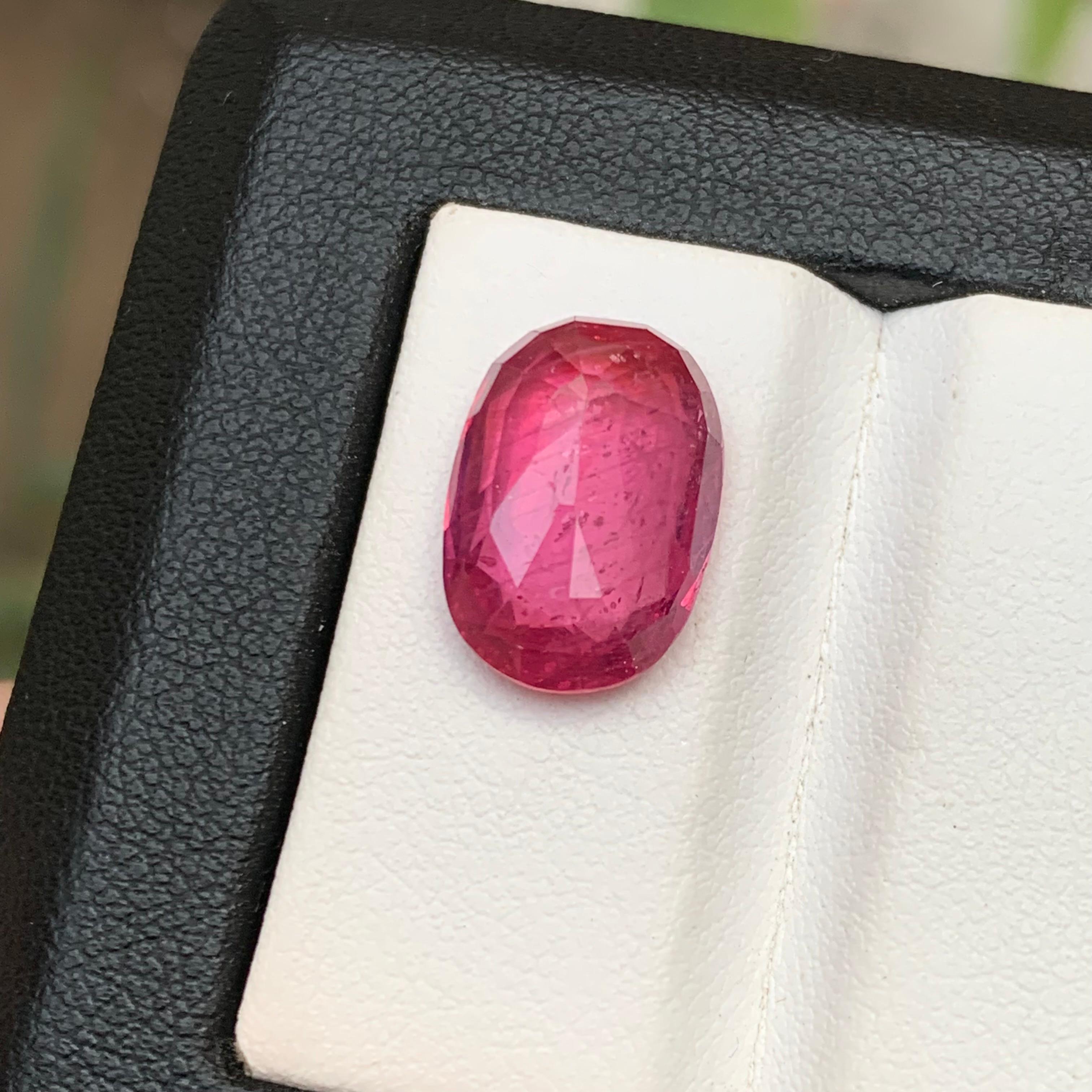 Rubelita turmalina natural rosa rojizo gema suelta 8 ct joya ovalada de cojín en venta 1