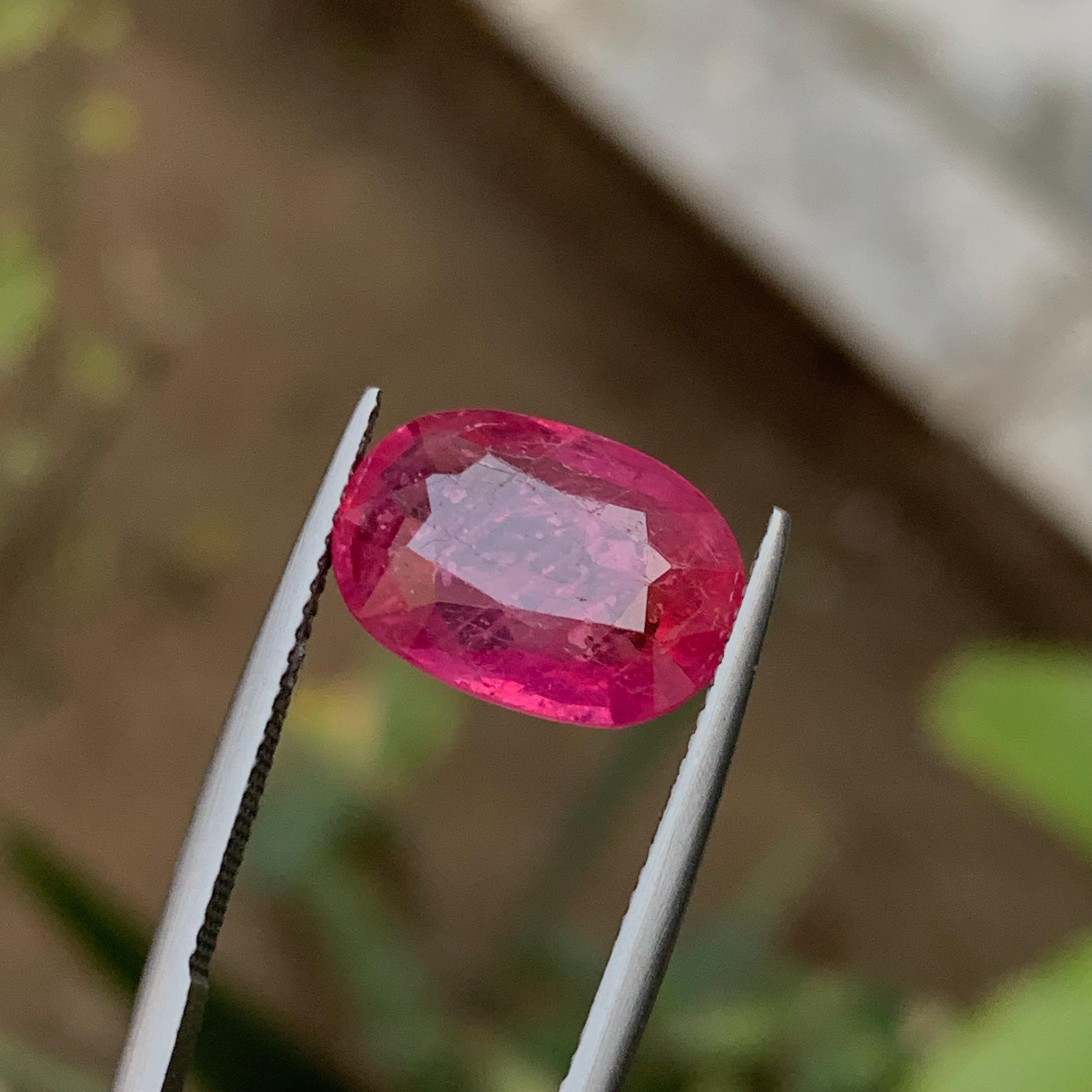 Rubelita turmalina natural rosa rojizo gema suelta 8 ct joya ovalada de cojín en venta 2