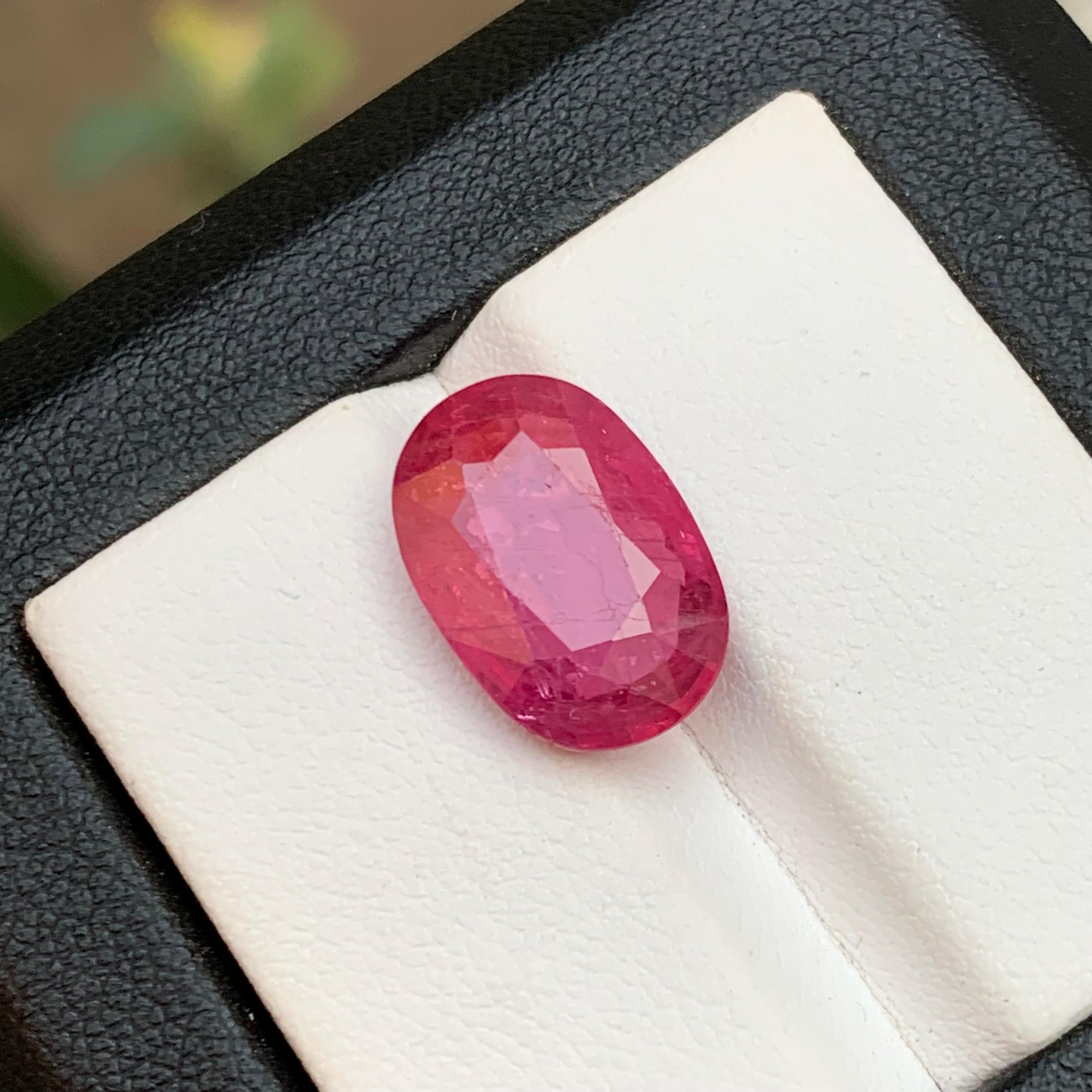 Rubelita turmalina natural rosa rojizo gema suelta 8 ct joya ovalada de cojín en venta 3