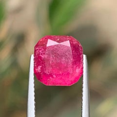Reddish Pink Natural Rubellite Tourmaline 5.98 Ct Cushion Cut Loose Gemstone