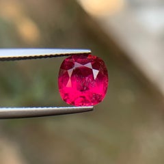 Reddish Pink Natural Rubellite Tourmaline Cushion Cut 2.55 Carat Loose Gemstone