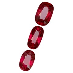 Lote de gemas sueltas de turmalina rubelita natural rosa rojizo 18,60 qt talla cojín