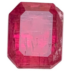 Reddish Pink Natural Rubellite Tourmaline Ring Gemstone 3.30Ct Emerald Cut-Jewel