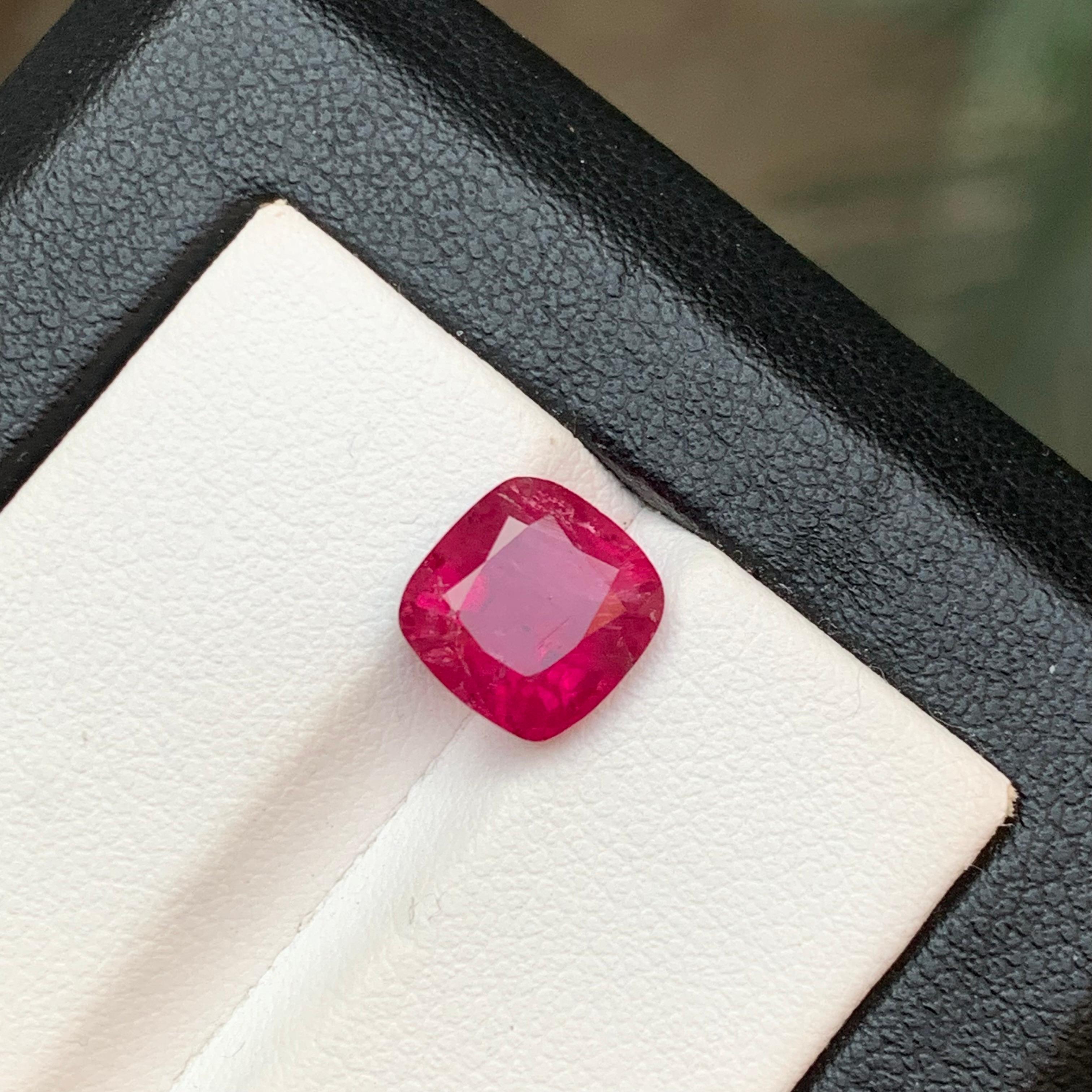 Anillo de Turmalina Rubelita Natural Rosa Rojizo Suelta  Piedra 3 qt talla cojín en venta 5