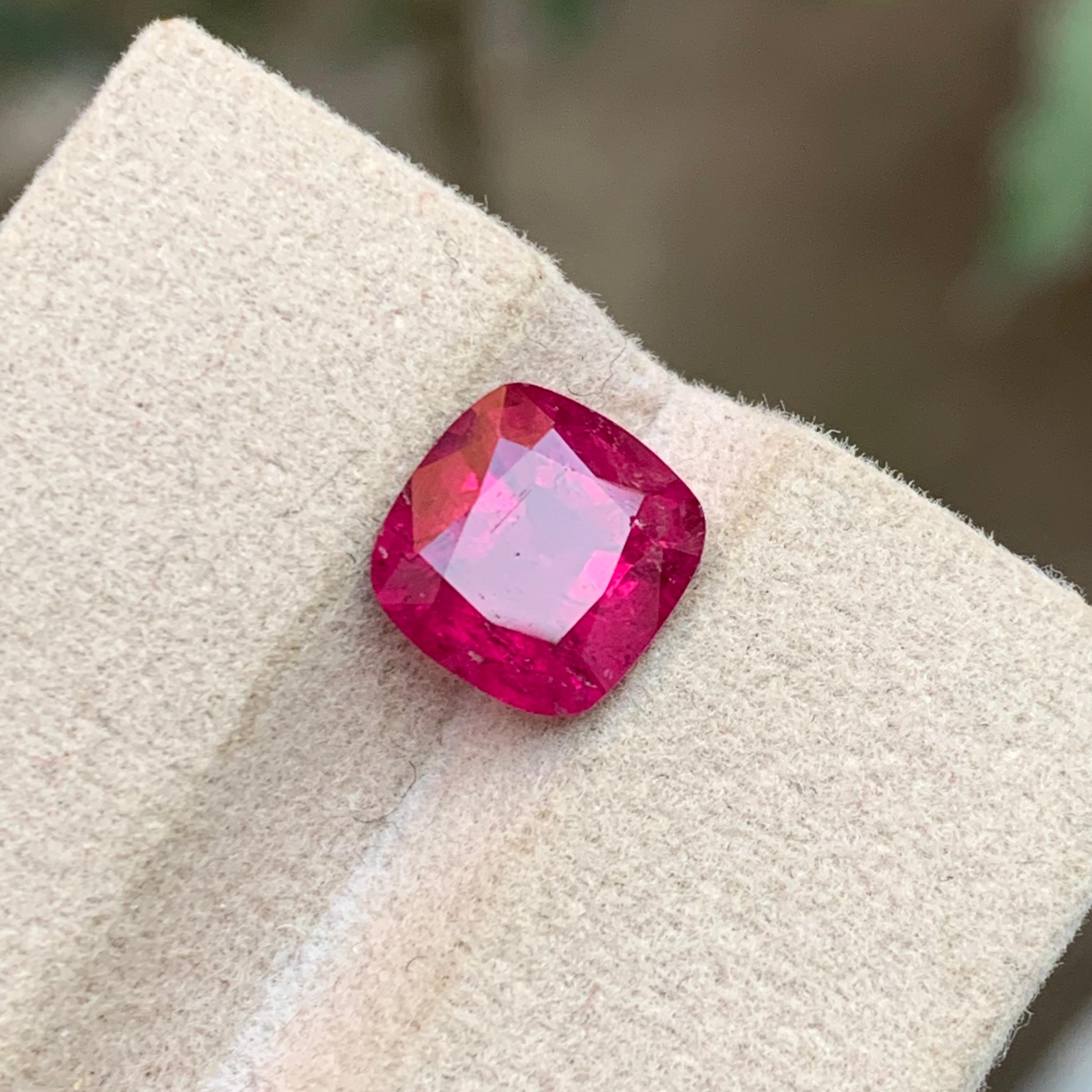 Anillo de Turmalina Rubelita Natural Rosa Rojizo Suelta  Piedra 3 qt talla cojín en venta 6