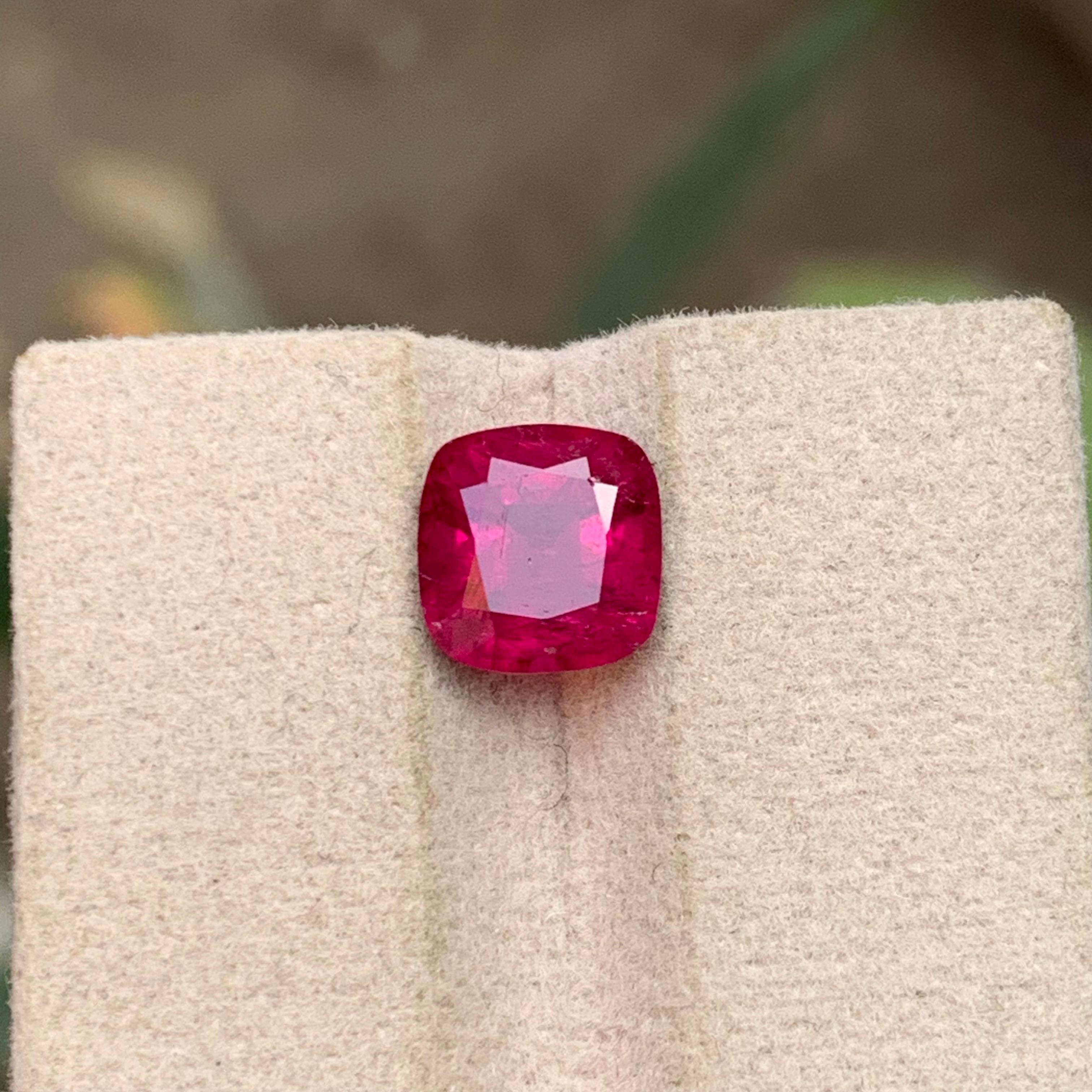 Anillo de Turmalina Rubelita Natural Rosa Rojizo Suelta  Piedra 3 qt talla cojín en venta 1