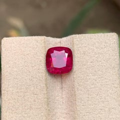 Reddish Pink Natural Rubellite Tourmaline Ring Loose Gemstone 3 Ct Cushion Cut