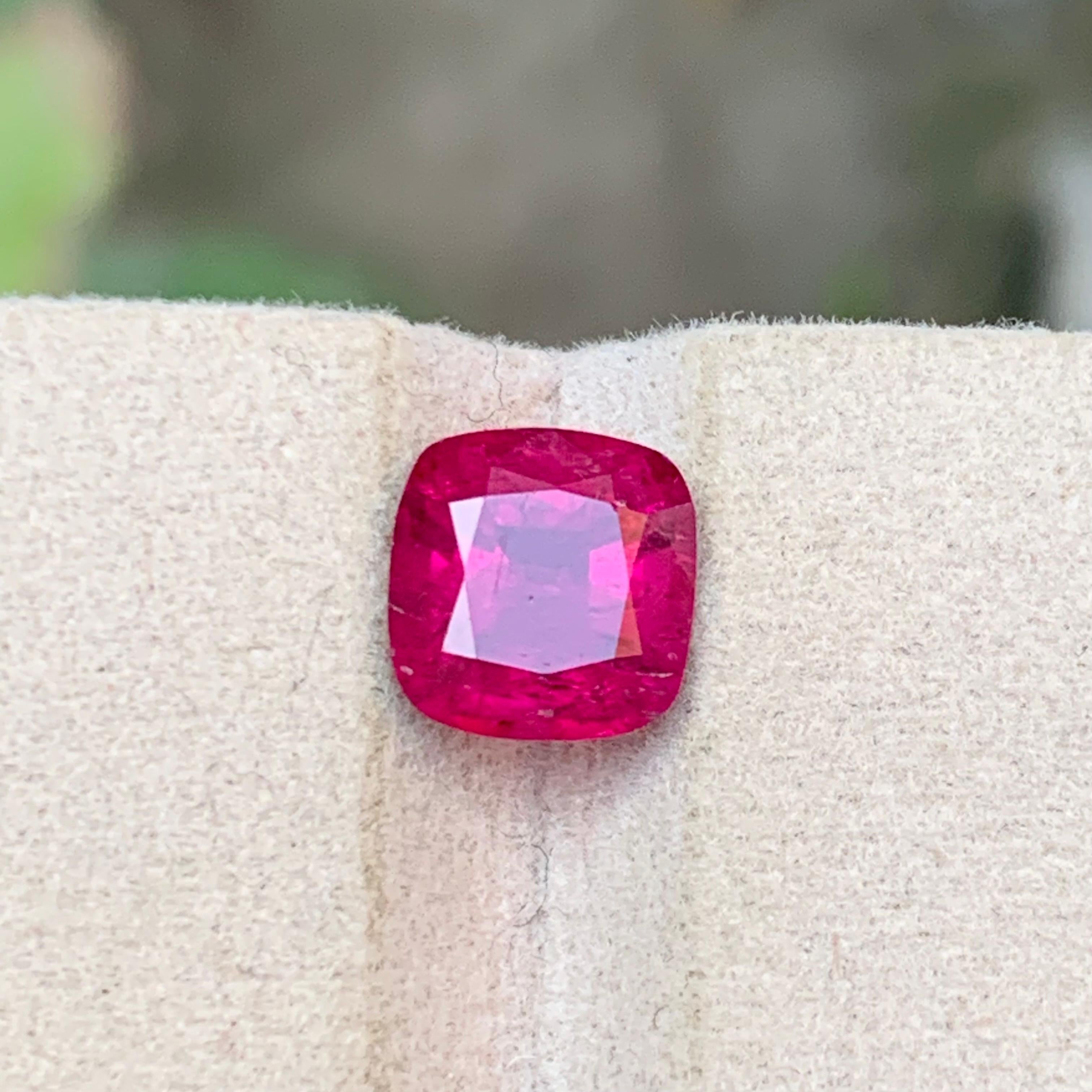 Anillo de Turmalina Rubelita Natural Rosa Rojizo Suelta  Piedra 3 qt talla cojín en venta 3