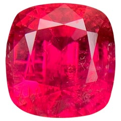 Rötlich Rosa Natürlicher Rubellit Turmalin Ring Lose Edelstein 4.75Ct Cushion Cut