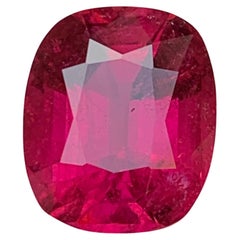 Bague en tourmaline rubellite naturelle rose rougeâtre taille coussin de 5,85 carats