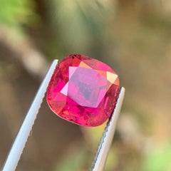Reddish Pink Natural Rubellite Tourmaline Ring Loose Gemstone 6.70Ct Cushion Cut