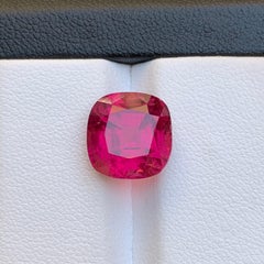 Reddish Pink Natural Rubellite Tourmaline Ring Loose Gemstone 6.70Ct Cushion Cut