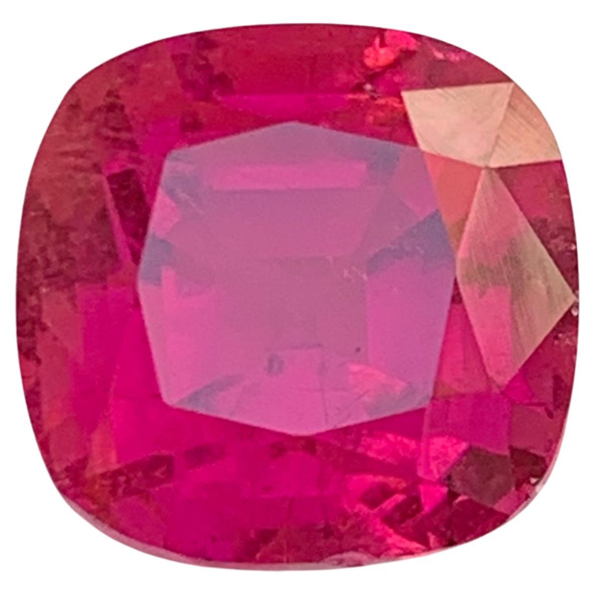 Anillo de turmalina rubelita natural rosa rojizo Gema suelta 6.70Ct talla cojín