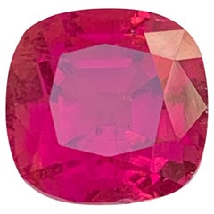 Reddish Pink Natural Rubellite Tourmaline Ring Loose Gemstone 6.70Ct Cushion Cut
