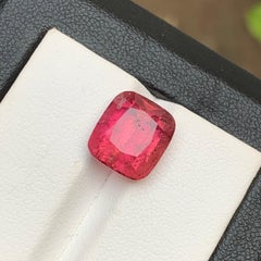 Reddish Pink Rubellite Tourmaline 6.95 Ct Cushion Cut Natural Loose Gemstone