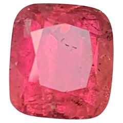Reddish Pink Natural Rubellite Tourmaline Ring Loose Gemstone 6.95Ct Cushion Cut