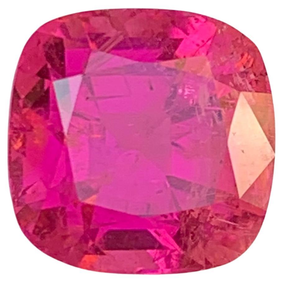 Anillo de turmalina rubelita natural rosa rojizo Gema suelta 9.40Ct talla cojín
