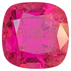 Reddish Pink Natural Rubellite Tourmaline Ring Loose Gemstone 9.40Ct Cushion Cut