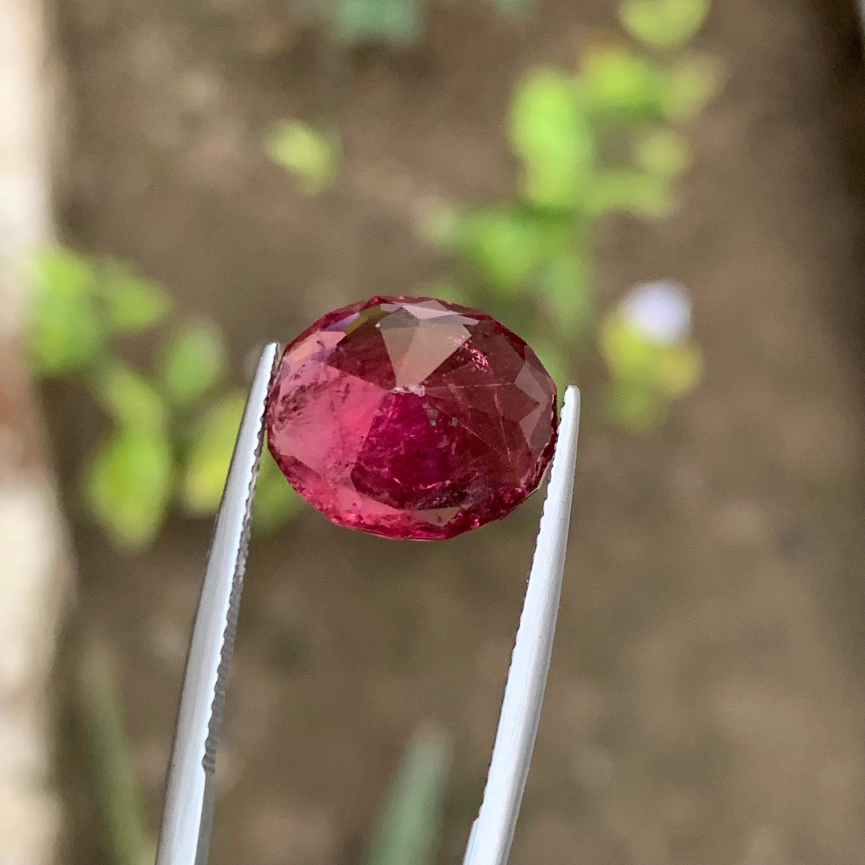 Reddish Pink Natural Rubellite Tourmaline Ring, Pendant Gemstone 7.35 Ct Cushion For Sale 4