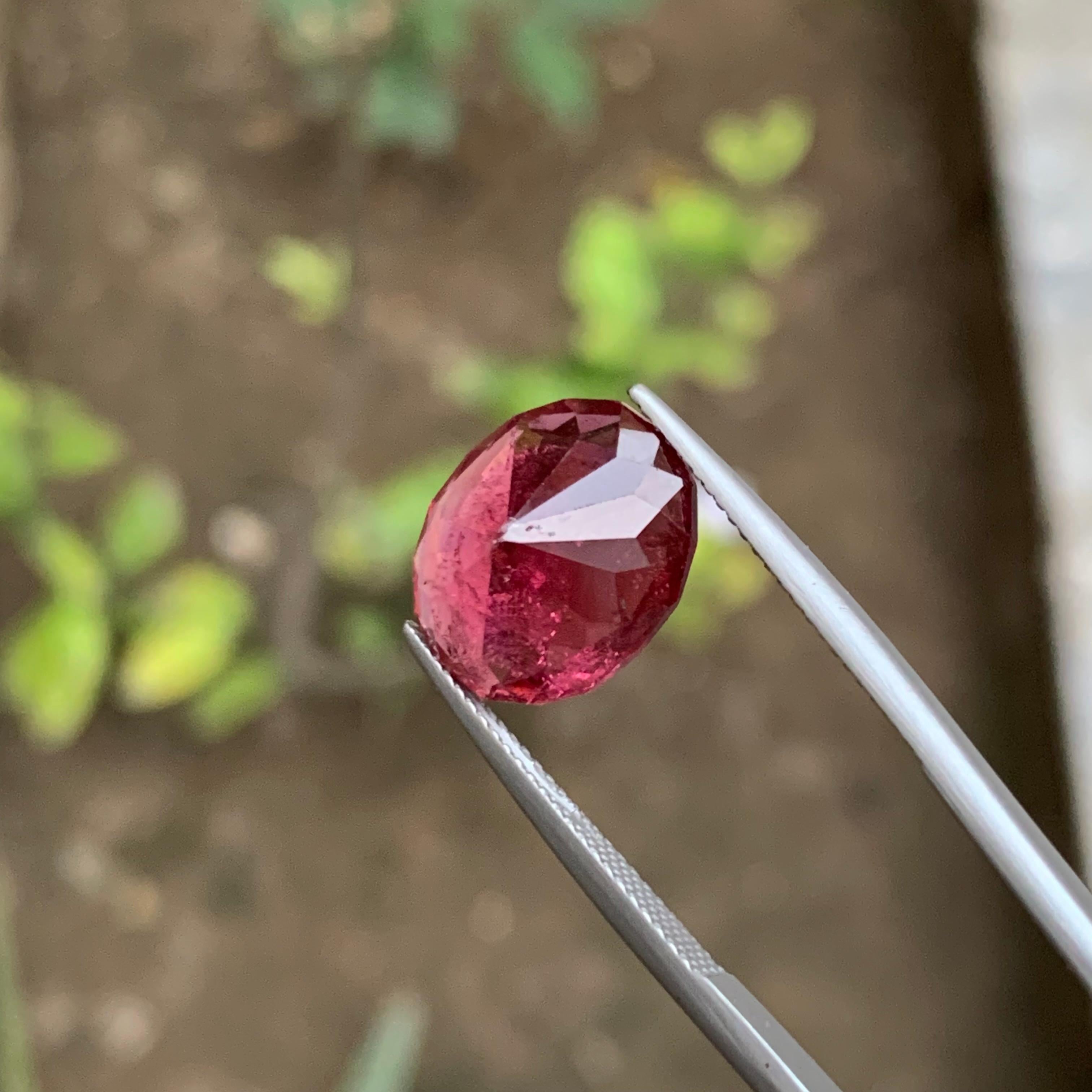 Reddish Pink Natural Rubellite Tourmaline Ring, Pendant Gemstone 7.35 Ct Cushion For Sale 5