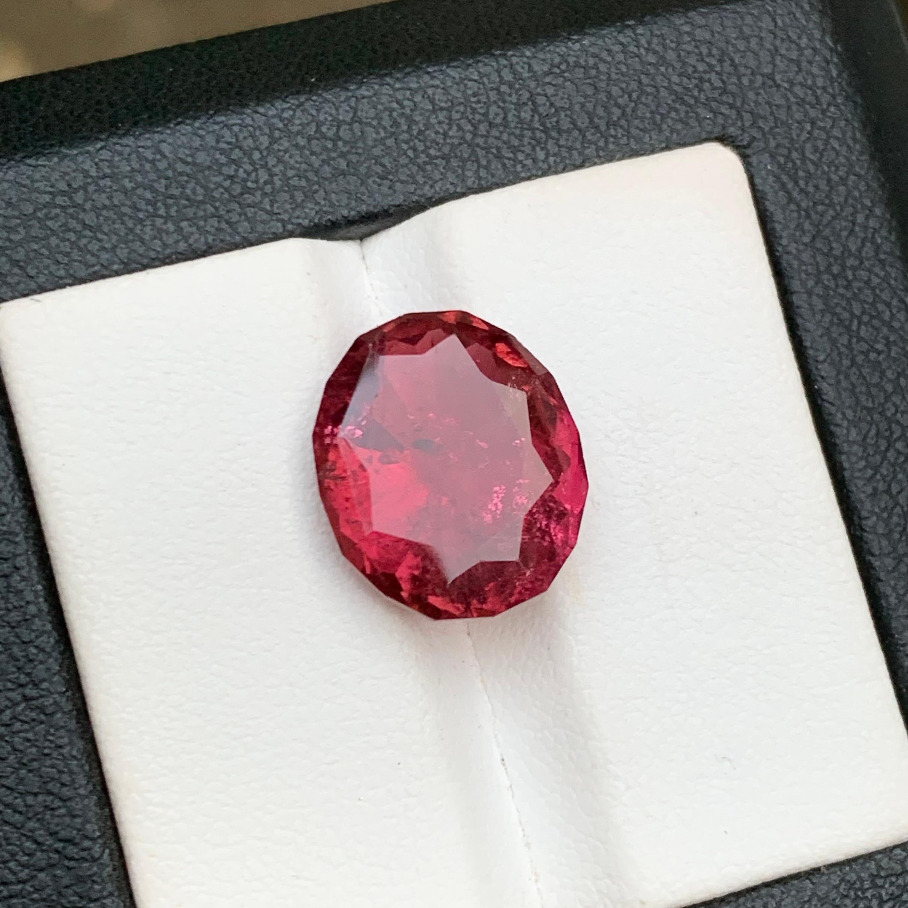 Reddish Pink Natural Rubellite Tourmaline Ring, Pendant Gemstone 7.35 Ct Cushion For Sale 6