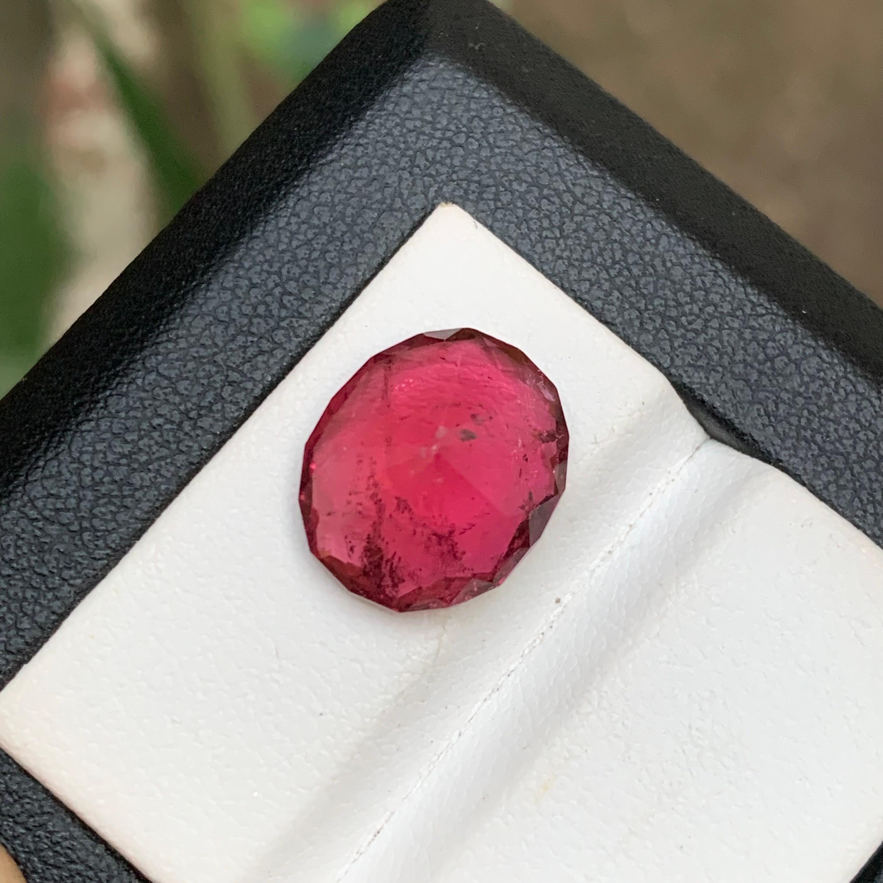 Cushion Cut Reddish Pink Natural Rubellite Tourmaline Ring, Pendant Gemstone 7.35 Ct Cushion For Sale