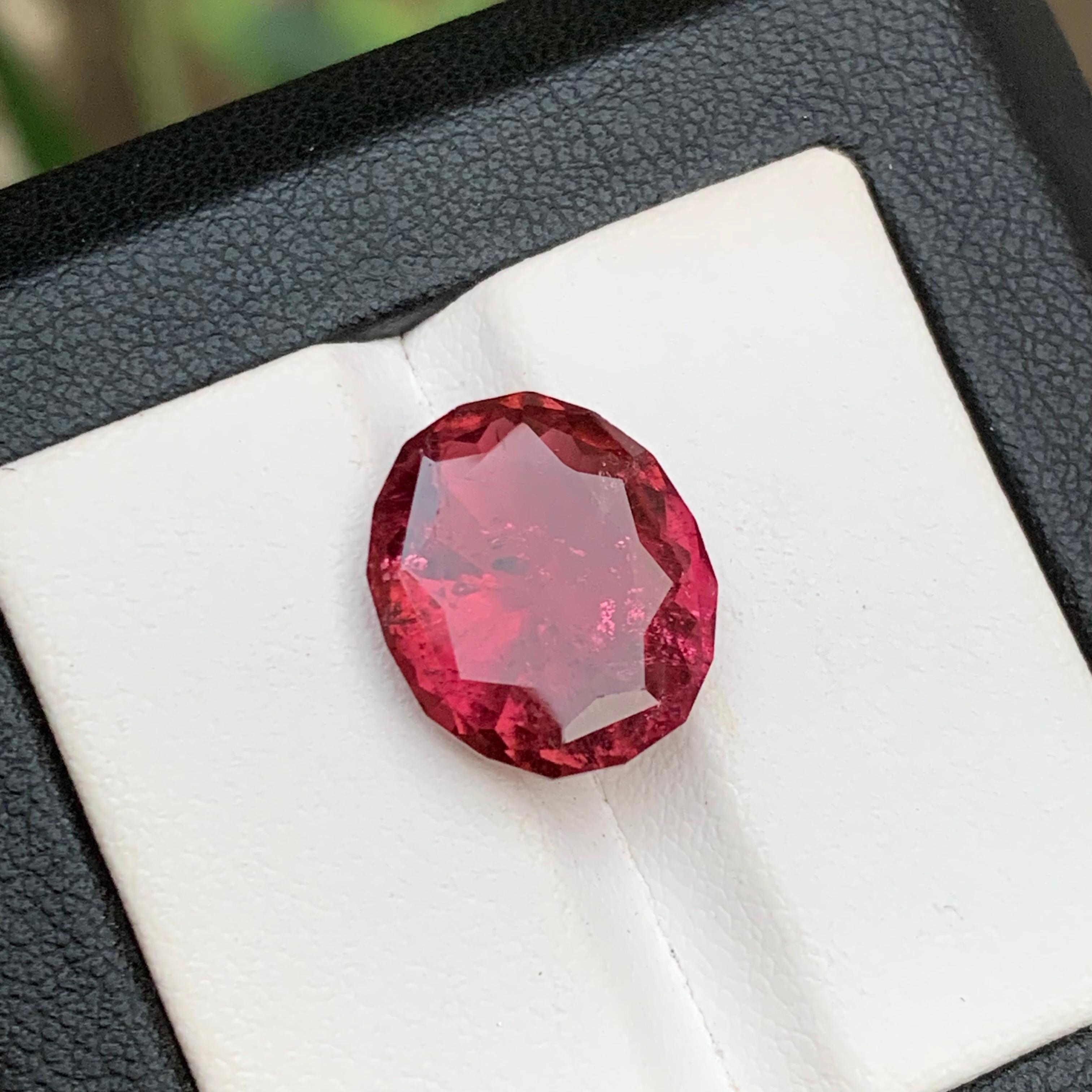 Reddish Pink Natural Rubellite Tourmaline Ring, Pendant Gemstone 7.35 Ct Cushion For Sale 2