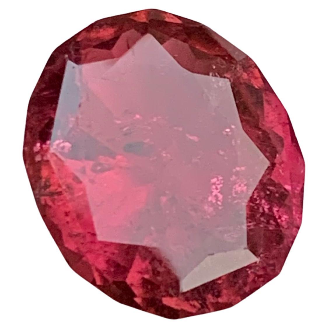 Anillo de Turmalina Rubelita Natural Rosa Rojizo, Colgante Gema 7,35 Ct Cojín