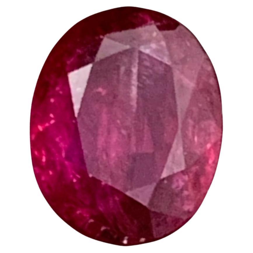 Reddish Pink Natural Ruby Ring Gemstone 1.35 Catat Oval Cushion Cut for Jewelry For Sale