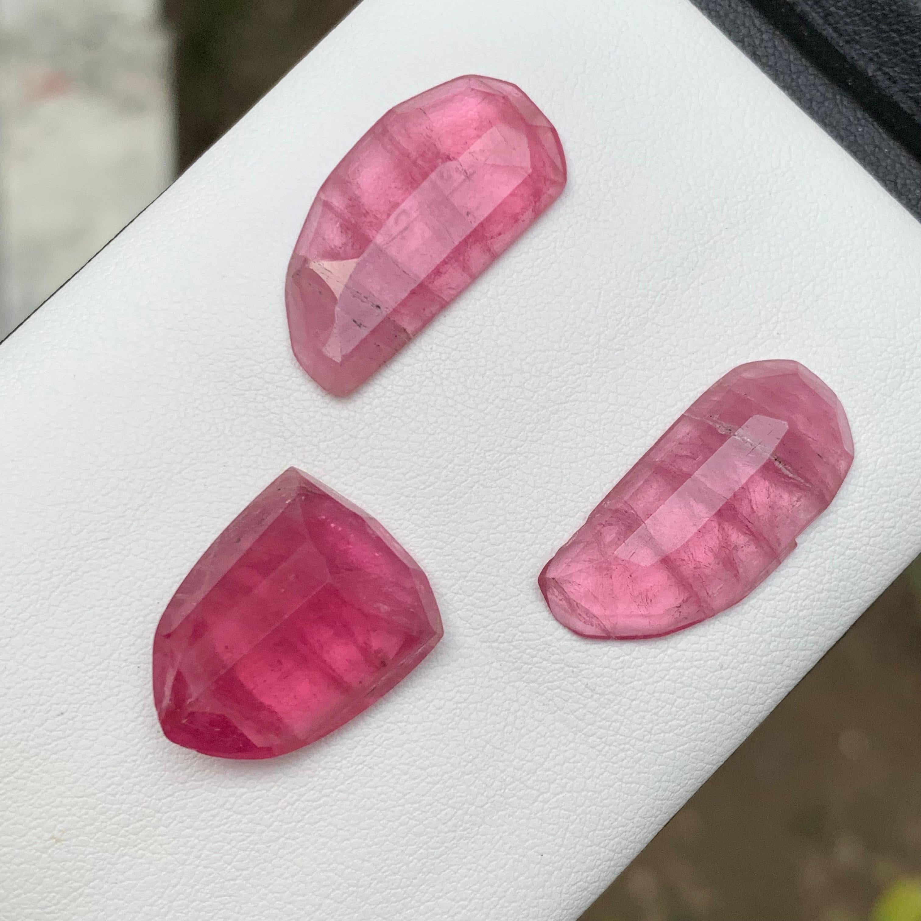 da uomo o donna Orecchini e collana con tormalina rosa rossastra Pietre preziose 38,95 Ct Rosecuts in vendita