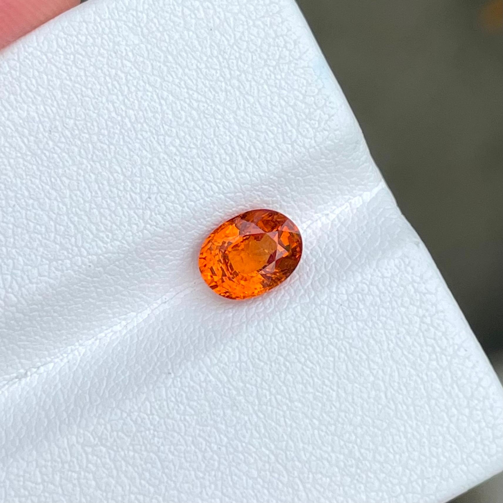 Modern Reddish Spessartite Garnet 1.65 carats Fancy Oval Cut Natural Nigerian Gemstone
