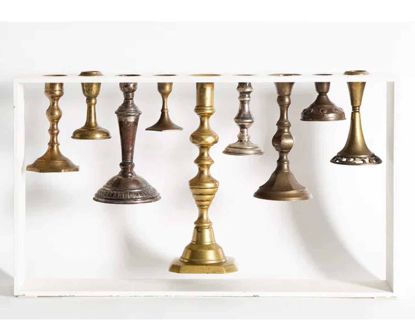 Rare Museum Judaica Israeli Menorah Candelabra Sculpture Reddish Studio Tel Aviv For Sale 3