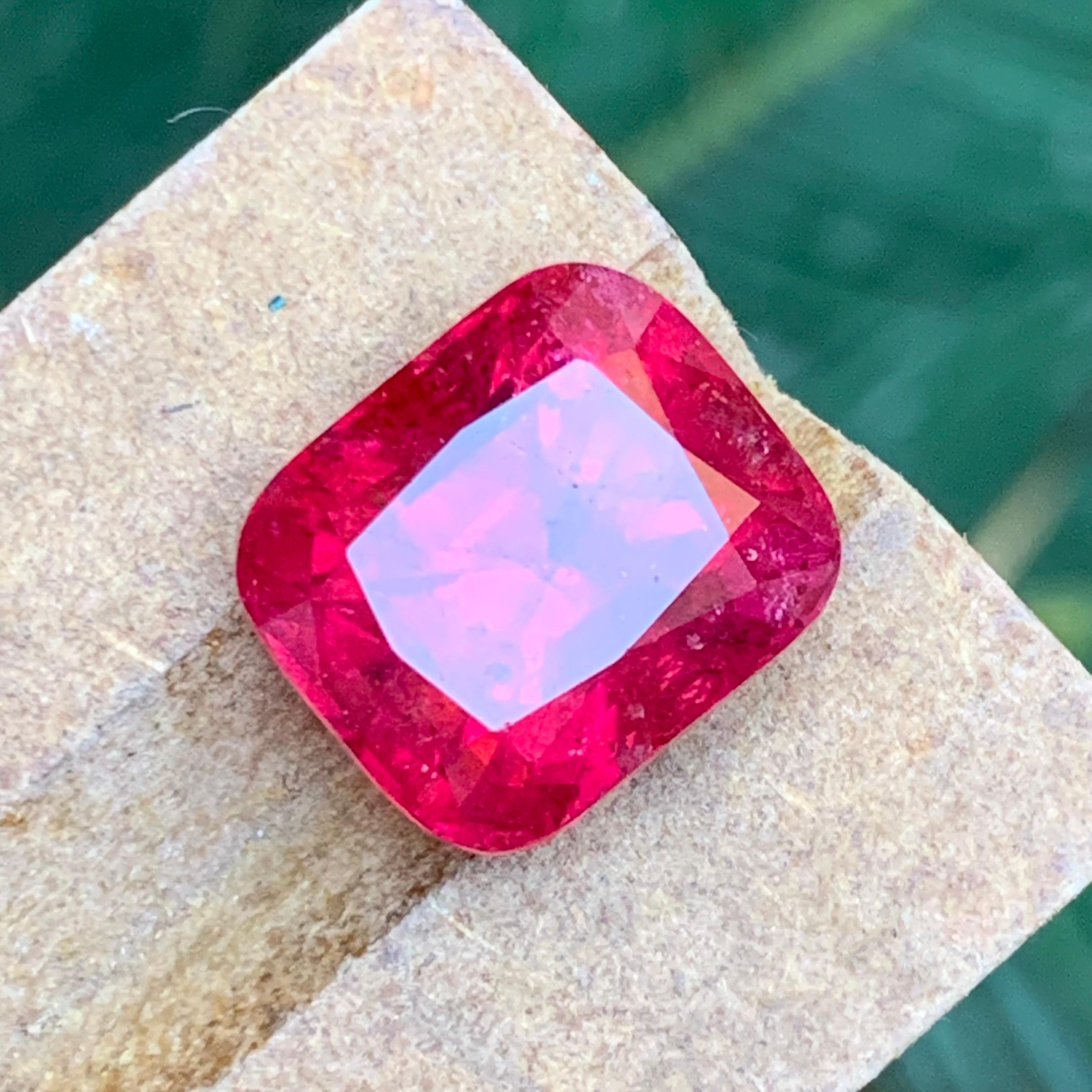 Cushion Cut Reddish Vivid Pink Natural Rubellite Tourmaline Loose Gemstone 19.55 Ct Cushion