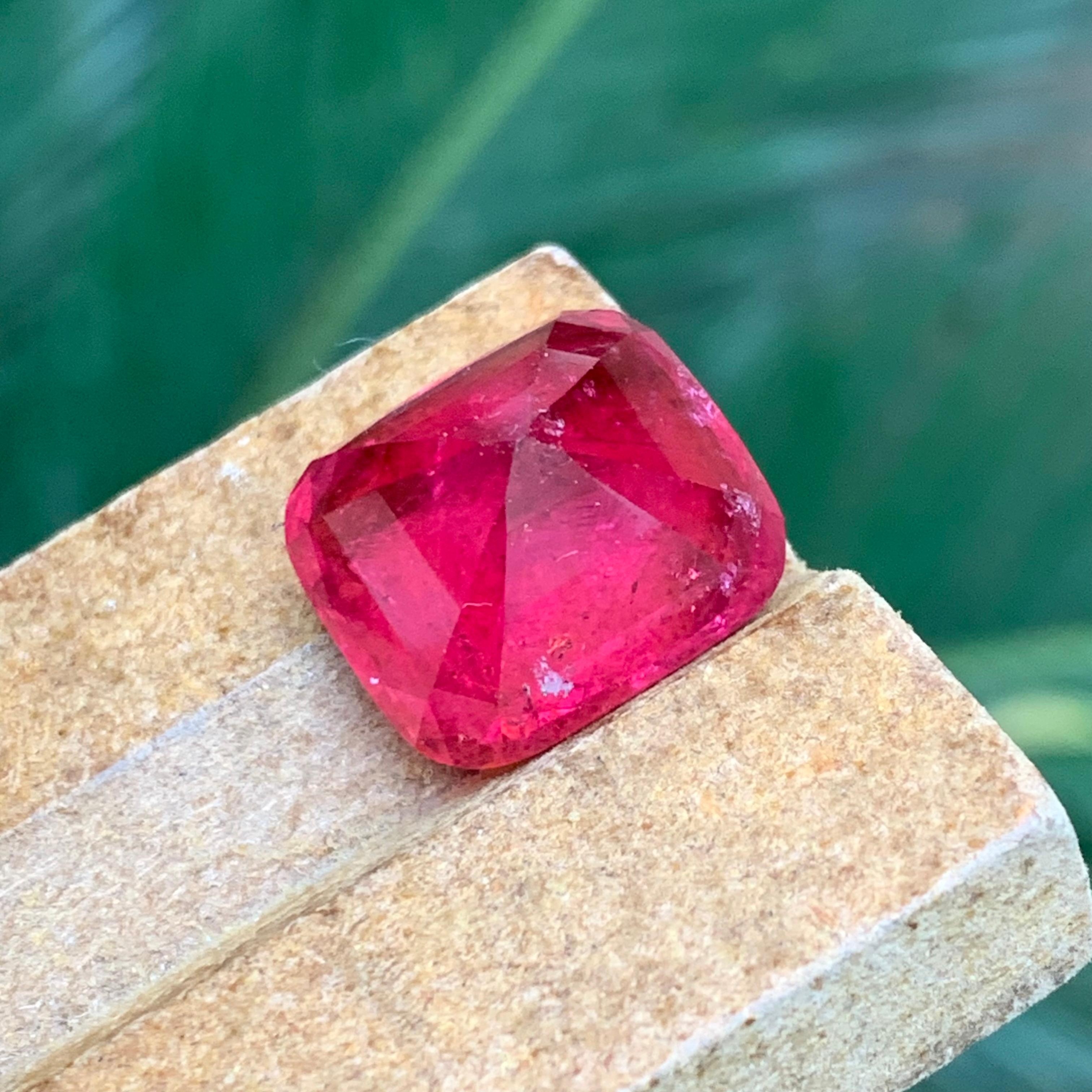 Reddish Vivid Pink Natural Rubellite Tourmaline Loose Gemstone 19.55 Ct Cushion 1