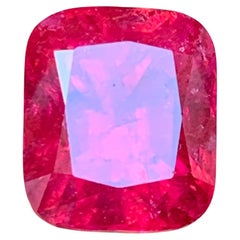 Reddish Vivid Pink Natural Rubellite Tourmaline Loose Gemstone 19.55 Ct Cushion