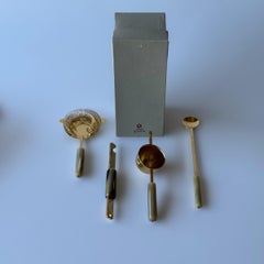 Rede Guzzini 24-Karat Gold-Plated Cocktail Set, Italy, 1970s