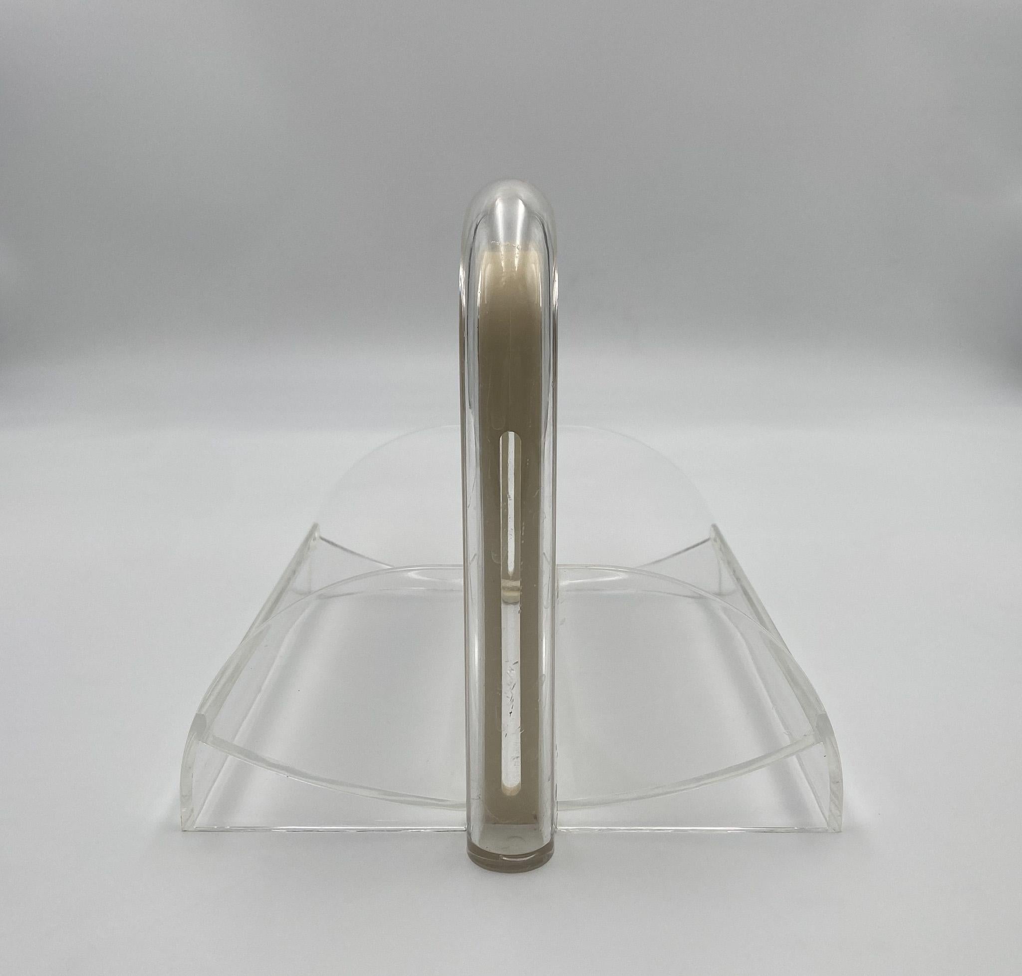 Rede Guzzini Postmodern Acrylic Napkin Holder, Italy, 1980's  In Good Condition For Sale In Costa Mesa, CA