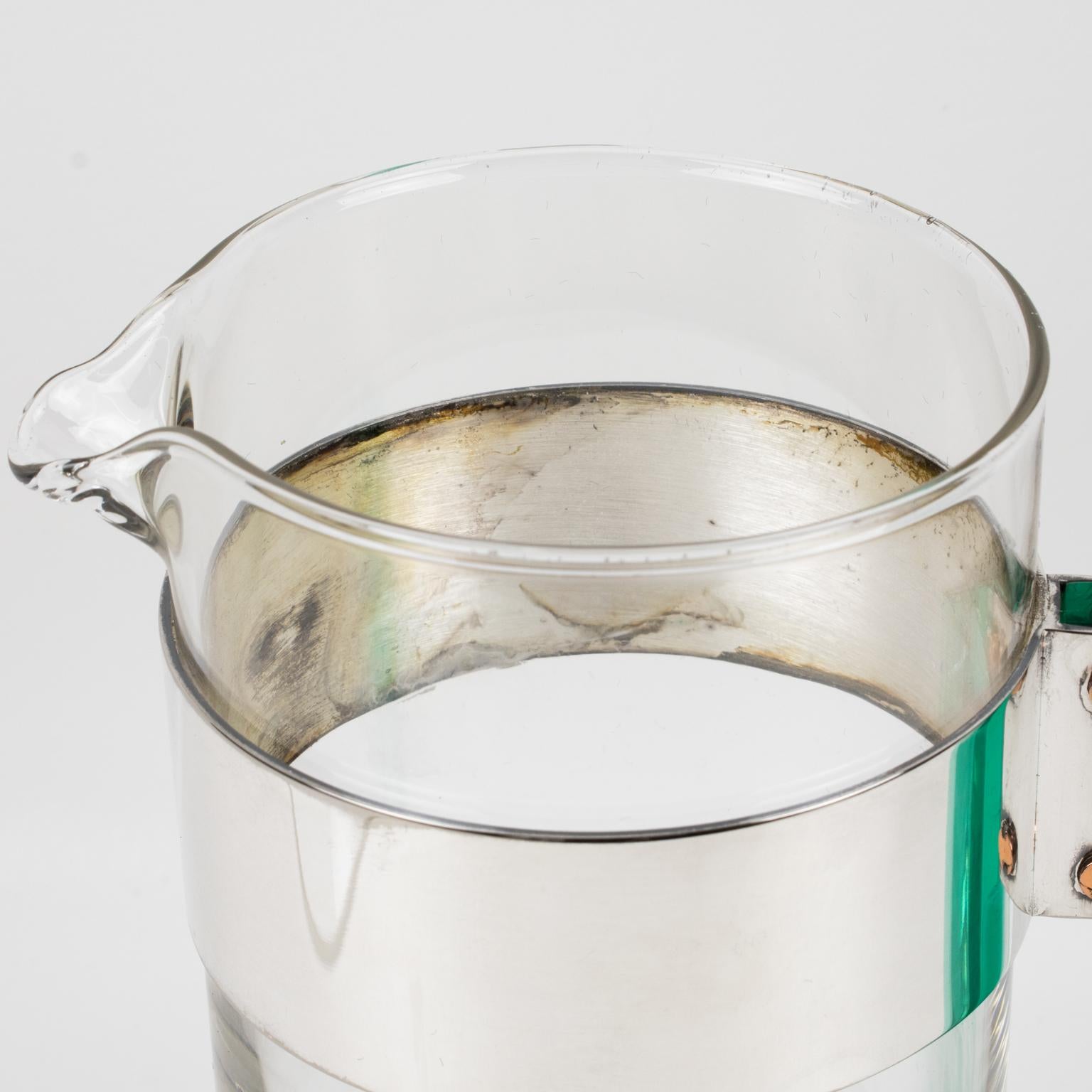 Guzzini Barware Silver Plate and Lucite Martini Cocktail Pitcher, circa 1970 For Sale 5