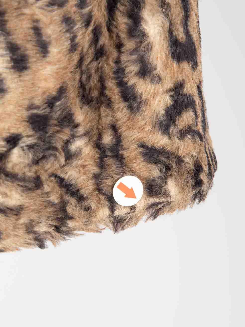 Redemption Brown Manteau en fausse fourrure imprimé léopard Taille S Pour femmes en vente
