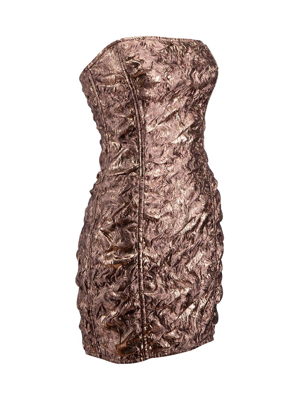 CONDITION is Never worn, with tags. Minor pulls in outer fabric due to poor storage of this new Redemption designer resale item.

Details


Darien model

Metallic

Synthetic

Dress

Strapless

Mini

Boned bodice

Figure hugging fit

Side zip and