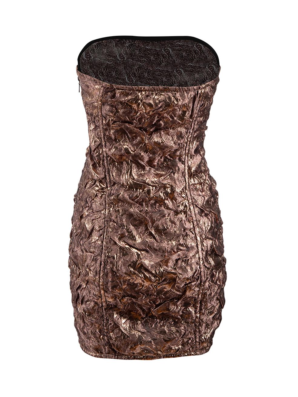 Brown Redemption Metallic Mini Tube Darien Dress Size XS For Sale