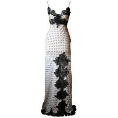 Redemption Polka-Dot Satin and Lace Maxi Dress