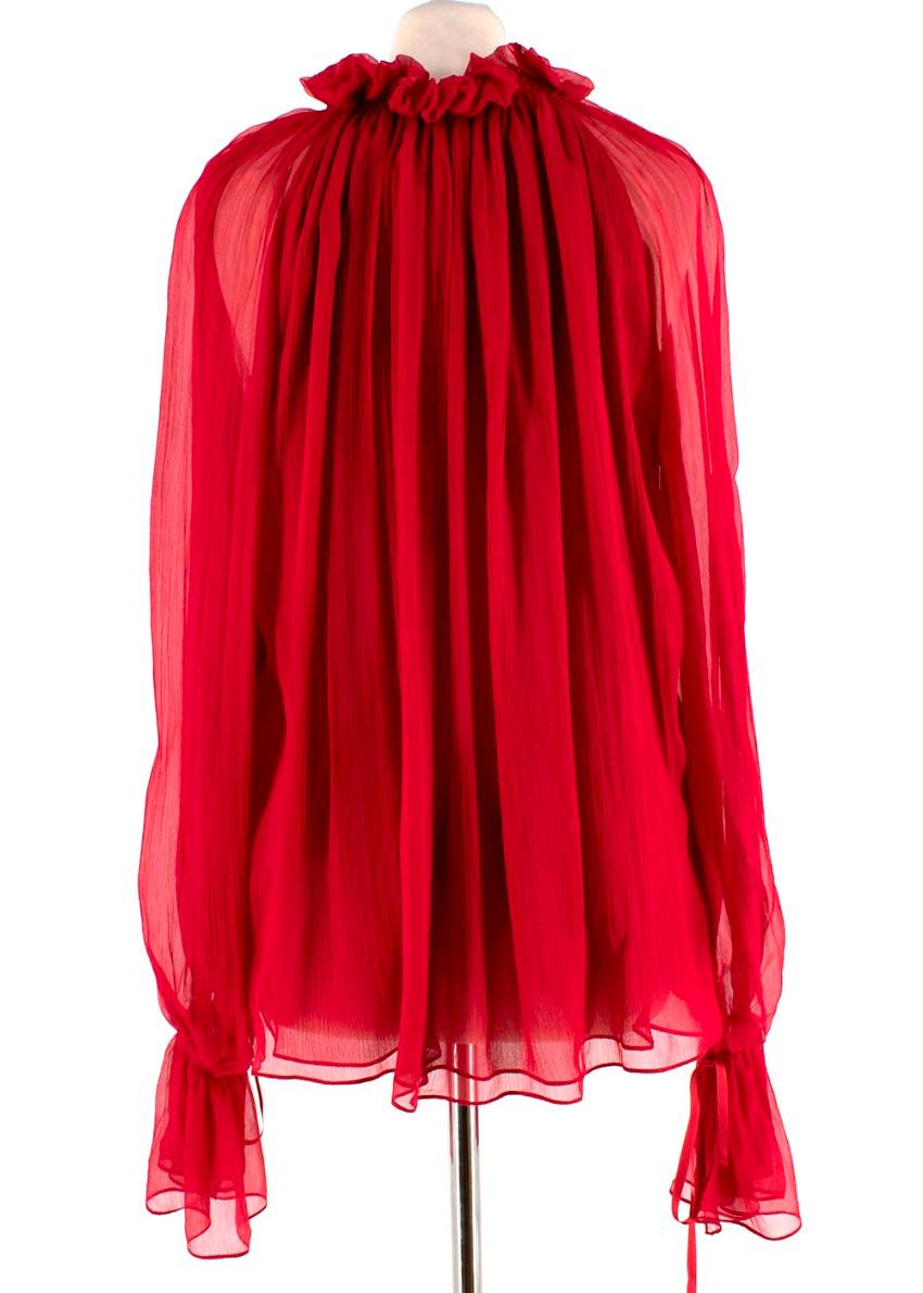 Rosso Camicetta in chiffon di seta rossa Redemption - Taglia US 6