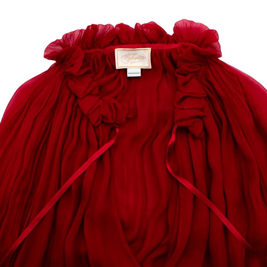 Camicetta in chiffon di seta rossa Redemption - Taglia US 6 In condizioni ottime a London, GB