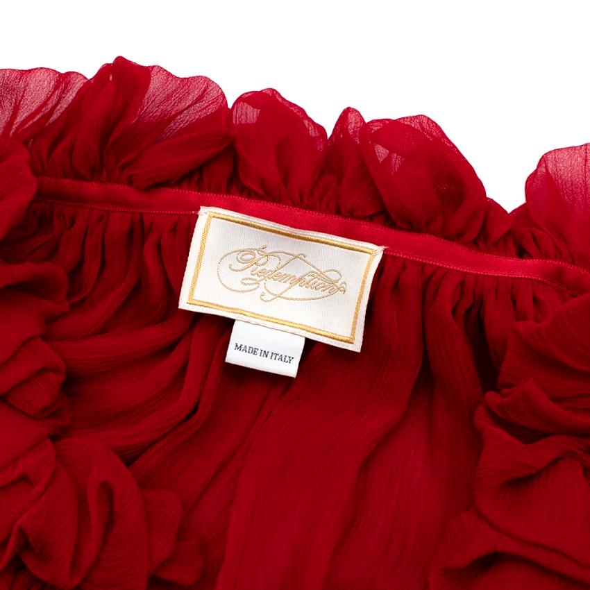 da uomo o donna Camicetta in chiffon di seta rossa Redemption - Taglia US 6