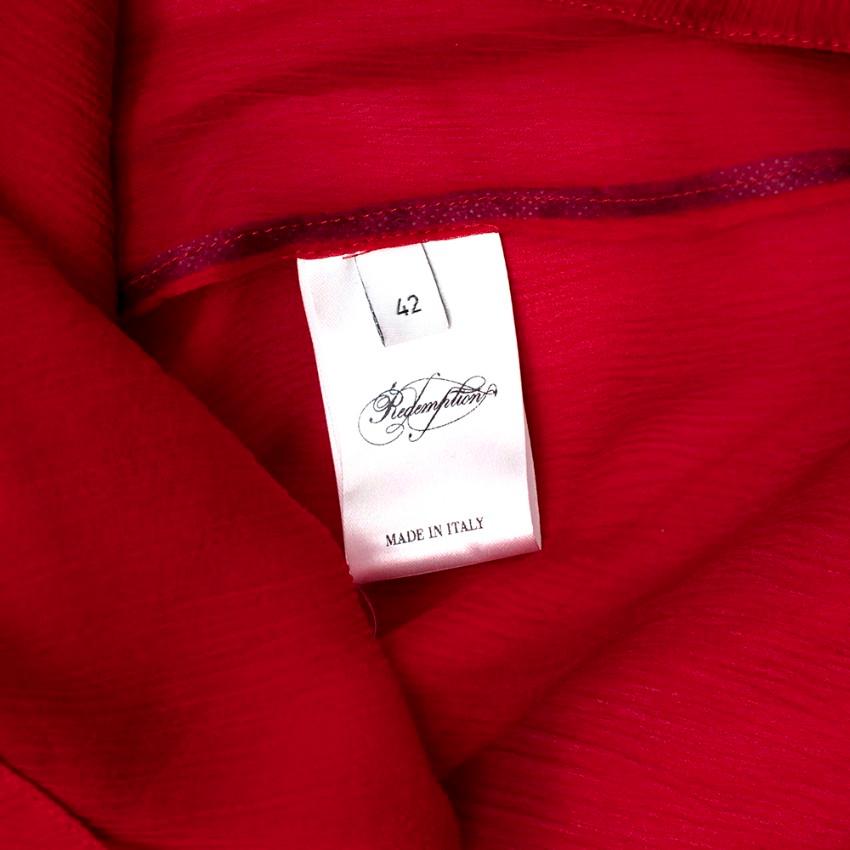 Camicetta in chiffon di seta rossa Redemption - Taglia US 6 3